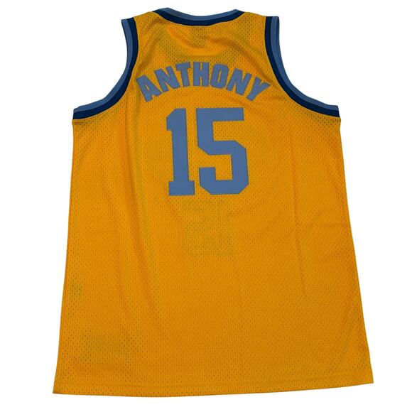 Vtg Denver Nuggets Carmelo Anthony #15 Jersey Mens Large Yellow Nike +2 Length - Picture 2 of 10